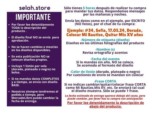 55 Velas Personalizadas Recuerdos Selah