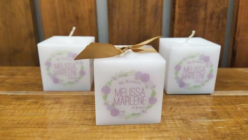 60 Velas Clásica Personalizadas Recuerdos Boda Bautizo Selah