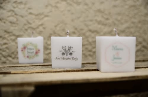 25 Velas 6.5cm Personalizadas Recuerdos Boda Luctuoso Selah 