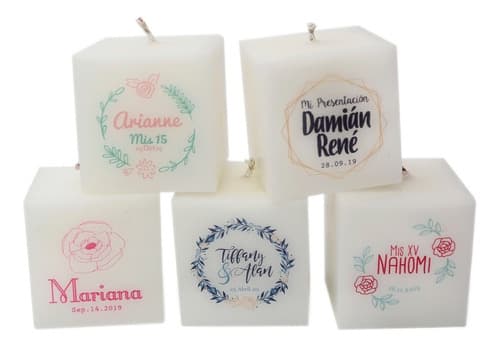 25 Velas Personalizadas Recuerdos Boda Baby Shower Luctuoso